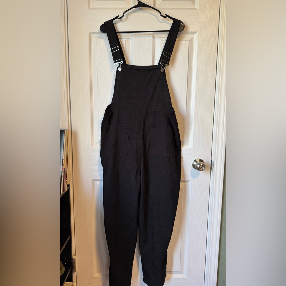 Shein Solid Black Overalls